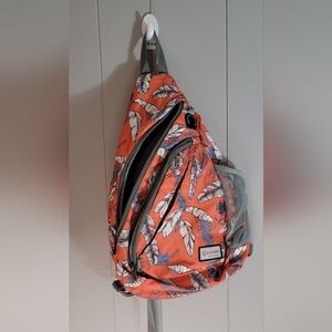 Zomake Joy For Life Orange Tropical Shoulder Sling Bag